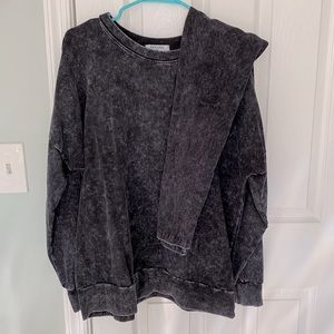 Zenana “acid wash” sweatshirt and leggings set